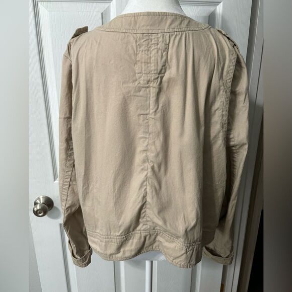Gap Women’s Moto Jacket Khaki Size XXL Zipper Short W/Pockets Motor - Picture 7 of 9